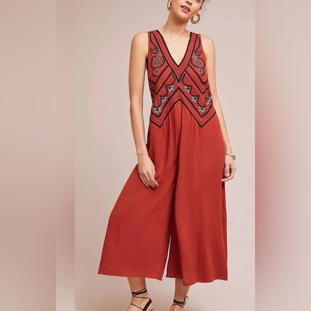 Maeve Desert Embroidered Jumpsuit from Anthropologie. Size 2 
Retails for $148